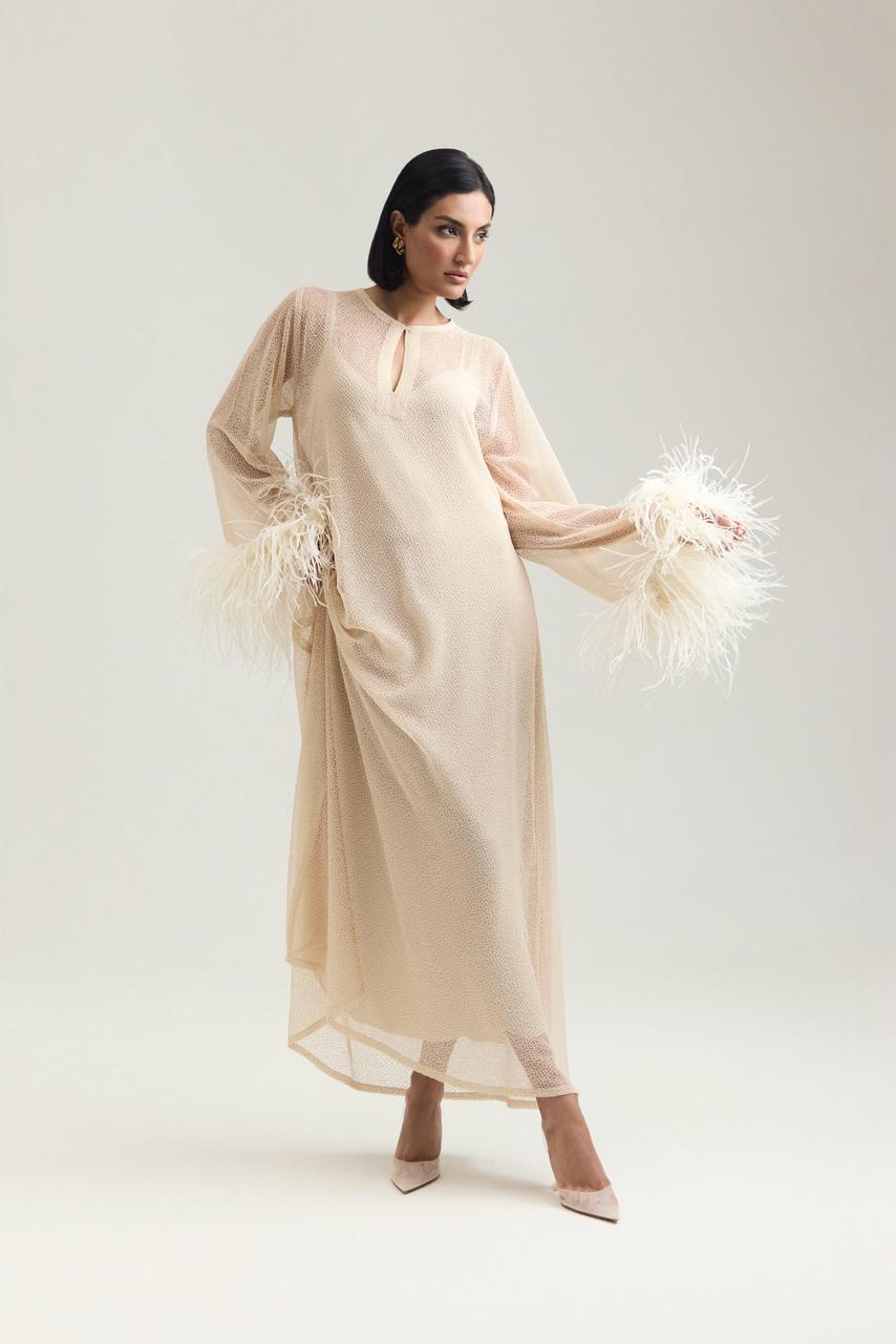 the waves with feathers dress